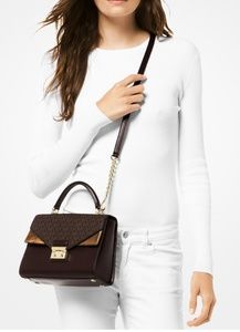 NEW Michael Kors Brown Bronze Medium Top-Handle Satchel